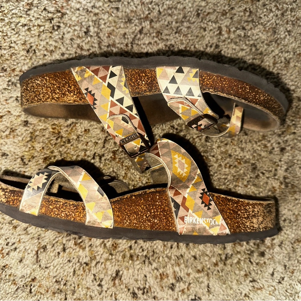 Birkenstock Mayari Vegan Birko-Flor Sandel Ethnic 38 RARE - Picture 6 of 7